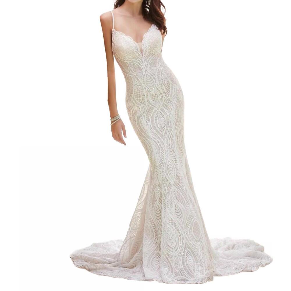 NEW MAGGIE SOTTERO daxton wedding dress in ivory over nude - Picture 5 of 6